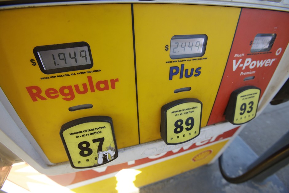 As seen in this Dec. 31, 2014 photo, the average cost of gas in Cleveland, Ohio, has dipped below $2 per gallon for the first time in more than five years.