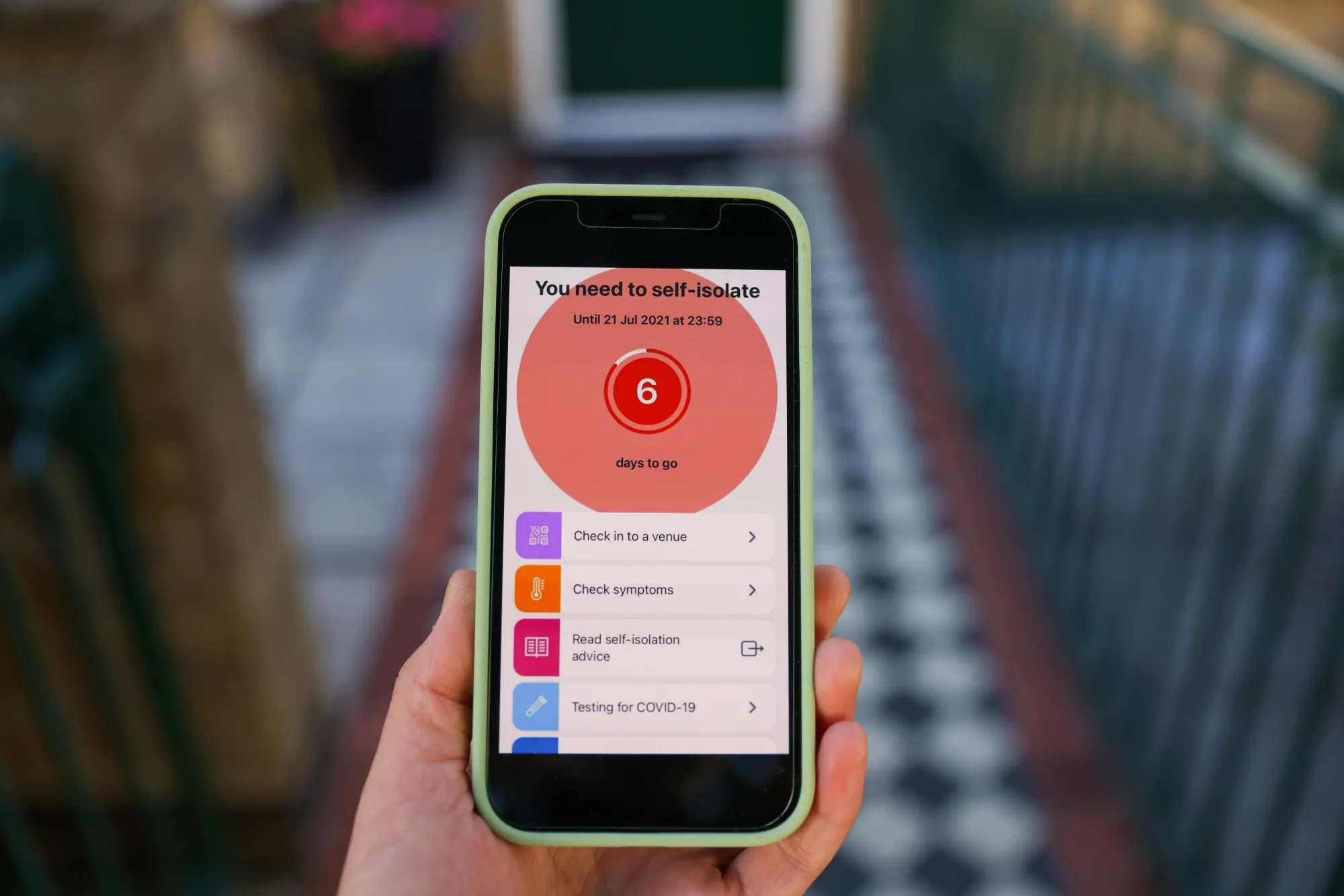 The National Health Service’s contact-tracing app.
