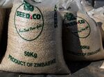 Corn is bagged at a farm near Harare, Zimbabwe.