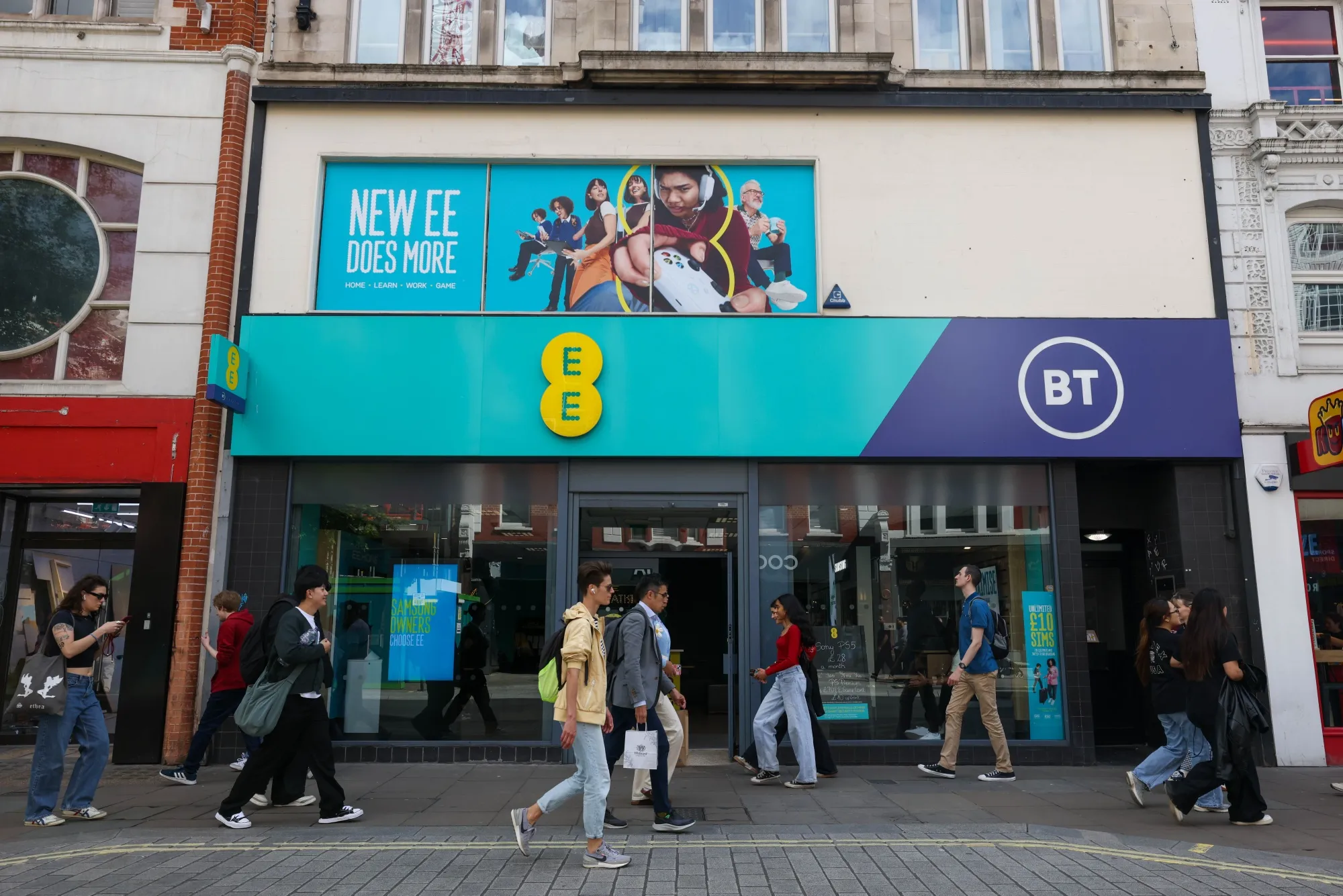 An EE and BT Group store in London.