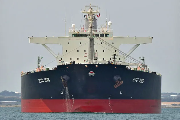 Built in 2001, the ship is owned by the Egyptian Tanker Co.