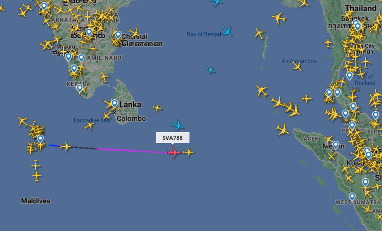 Saudia Flight SV788 Said to Carry Sri Lanka s President Most