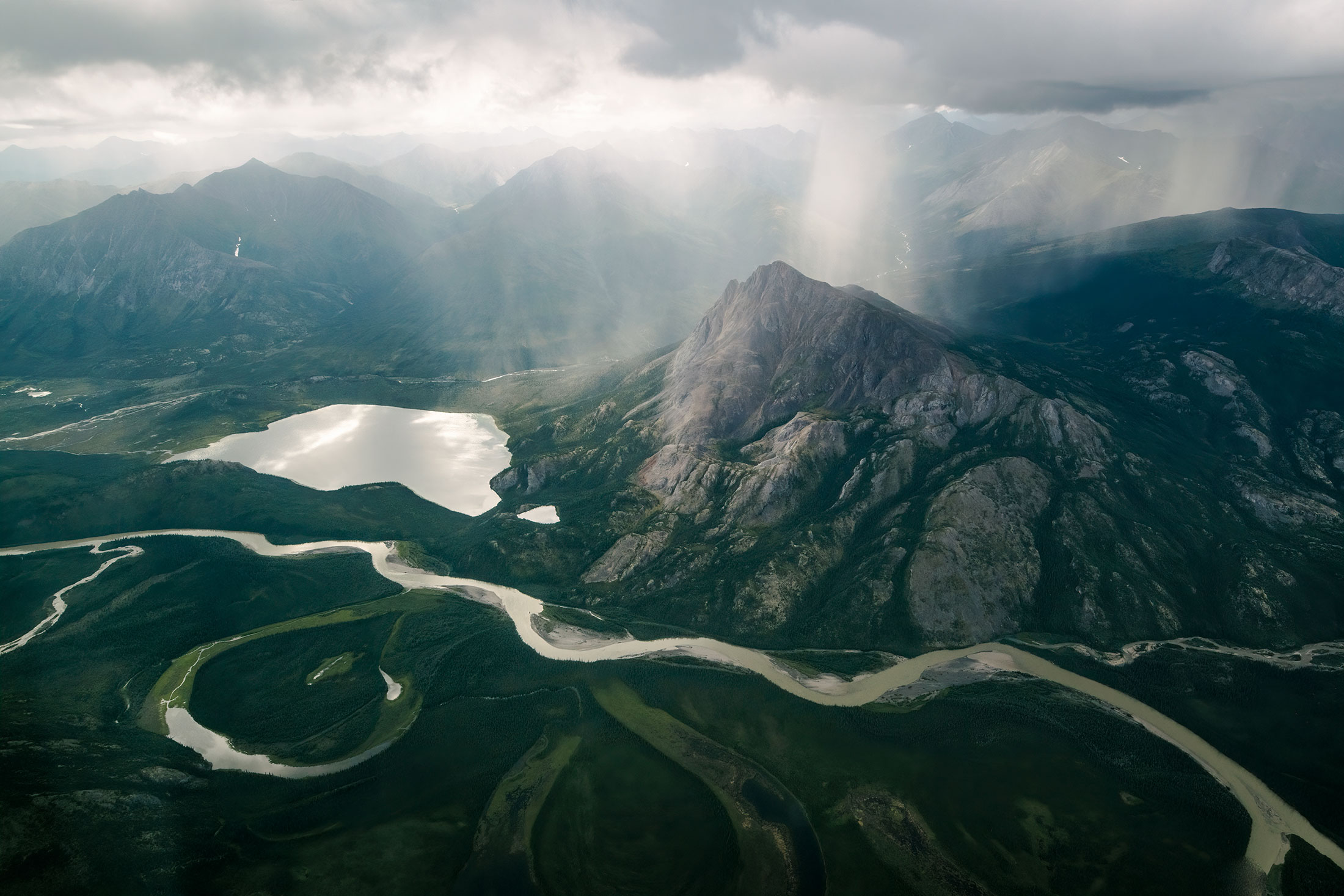 The Alatna River winds through a valley in Gates of the Arctic National Park and Preserve.&nbsp;