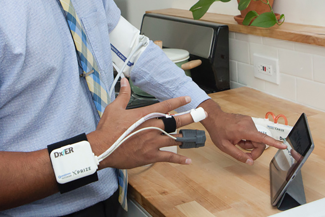 DxtER’s app uses sensors attached to the user to detect illness.