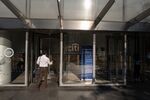 A worker enters Citigroup headquarters in New York.