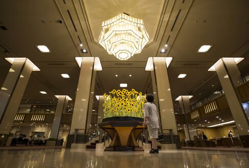 The main lobby of the Imperial Hotel in Tokyo.