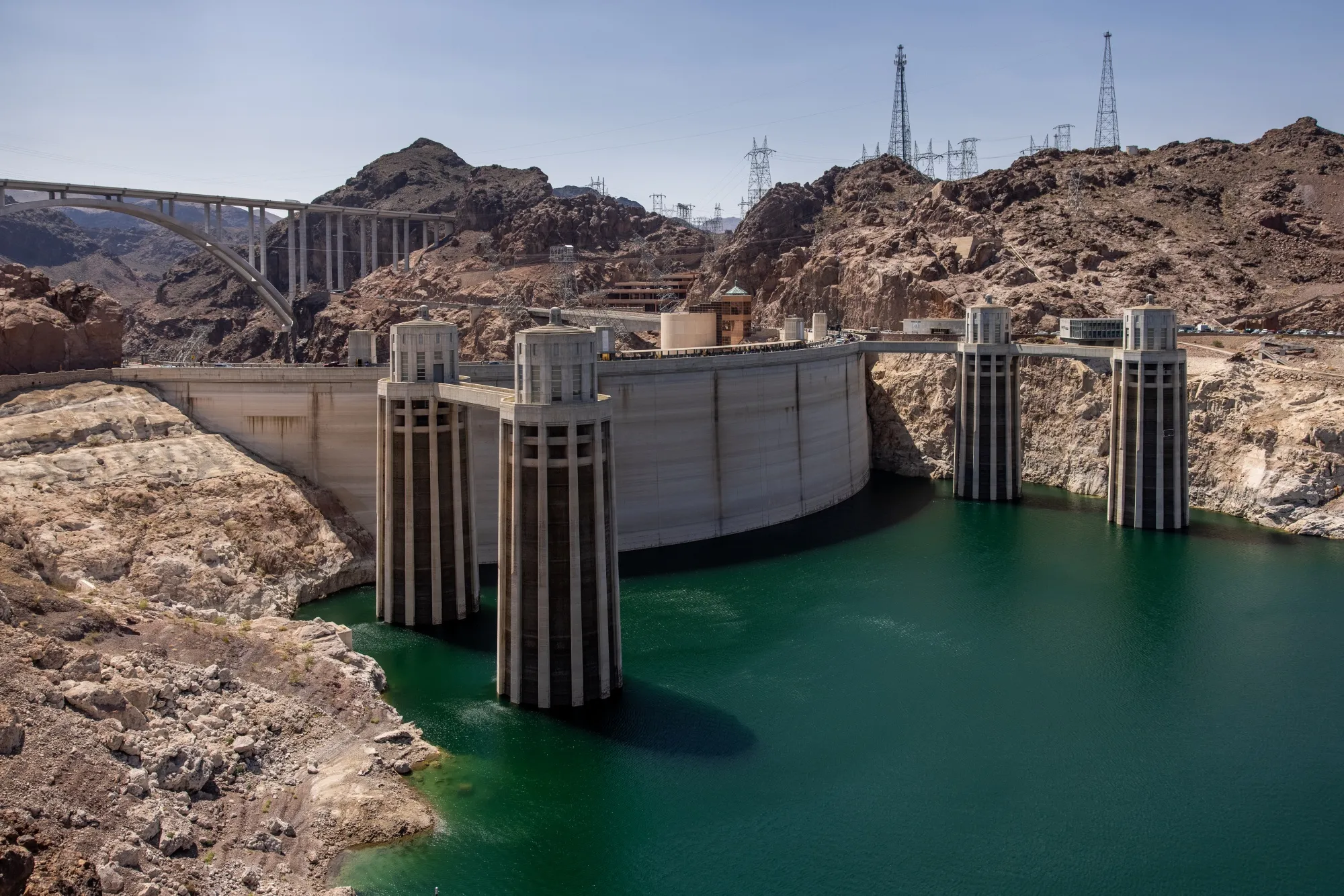 The Hoover Dam on the Colorado River in Nevada.