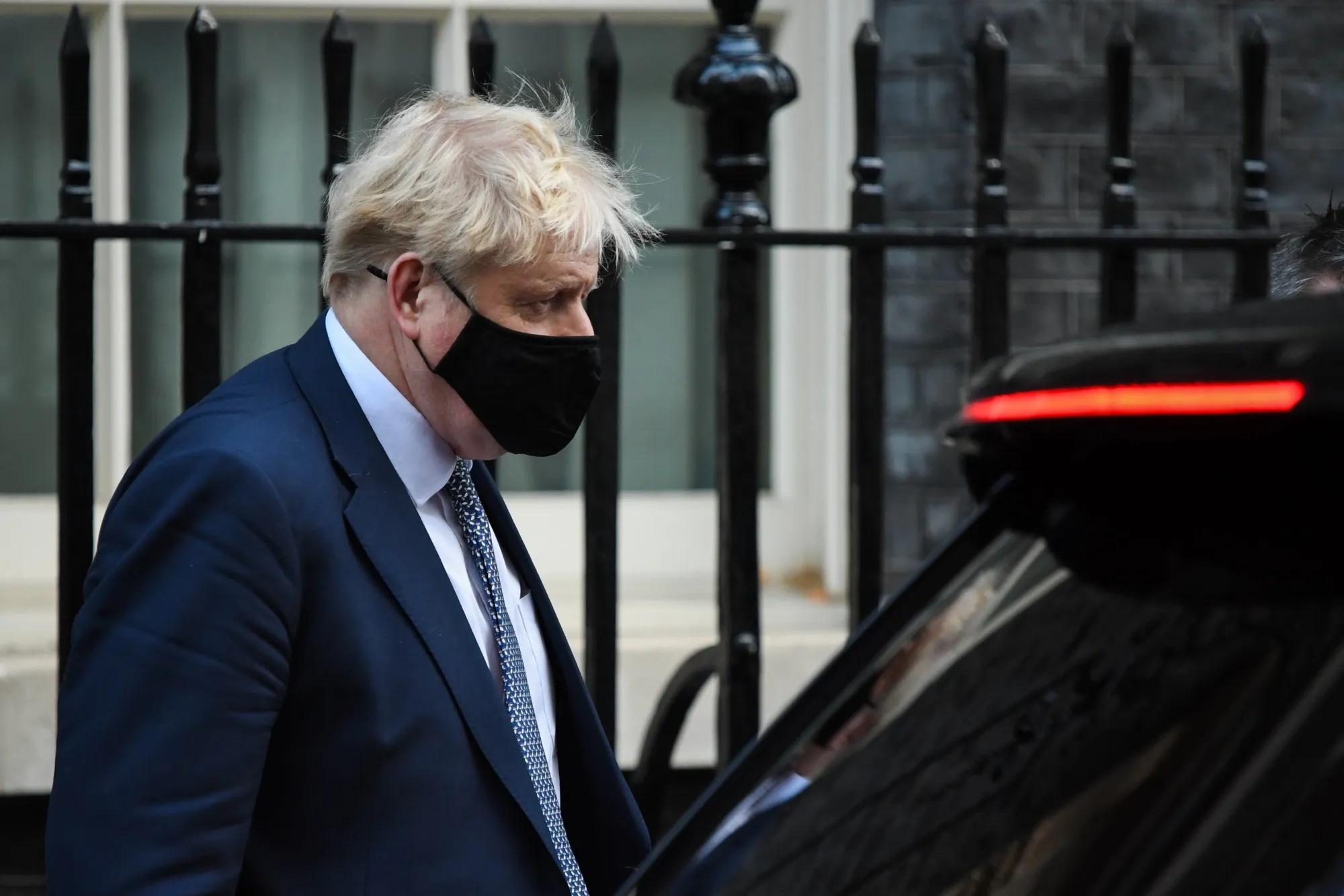 Boris Johnson departs number 10 Downing Street&nbsp;in London, U.K., on Jan. 12.