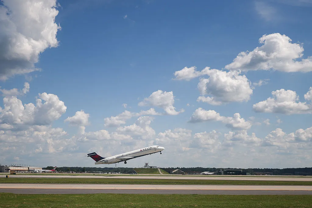 A Delta Airlines aircraft takes off from Hartsfield-Jackson Atlanta International Airport in Atlanta.