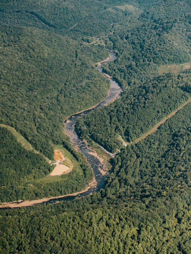 Mountain Valley Pipeline path in Nettie, West Virginia