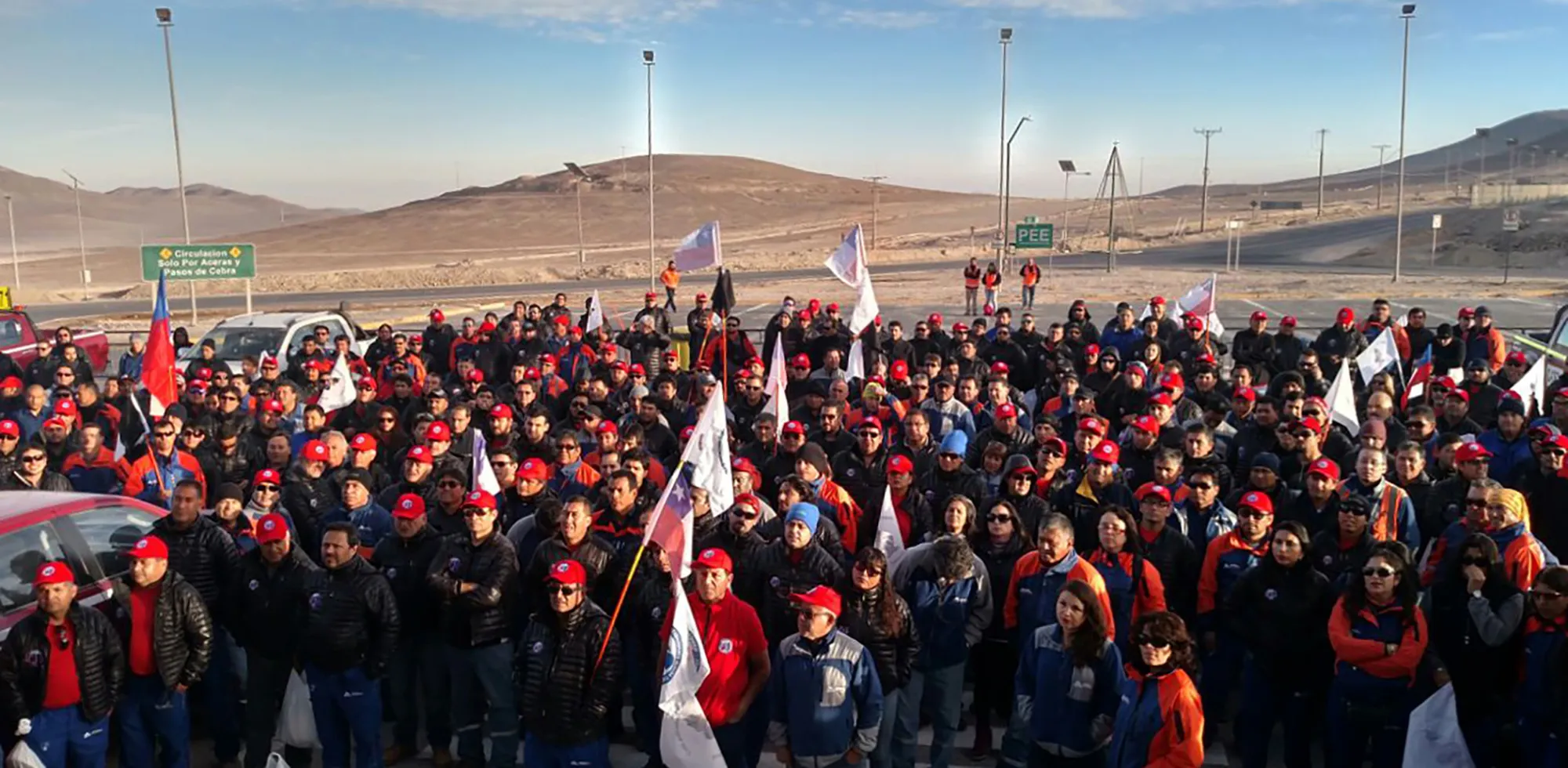Workers of the Escondida copper mine start an indefinite strike on Feb. 9.
