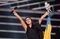 Ukraine's Jamala reacts on winning the 2016 Eurovision Song Contest final at the Ericsson Globe Arena in Stockholm, Sweden.