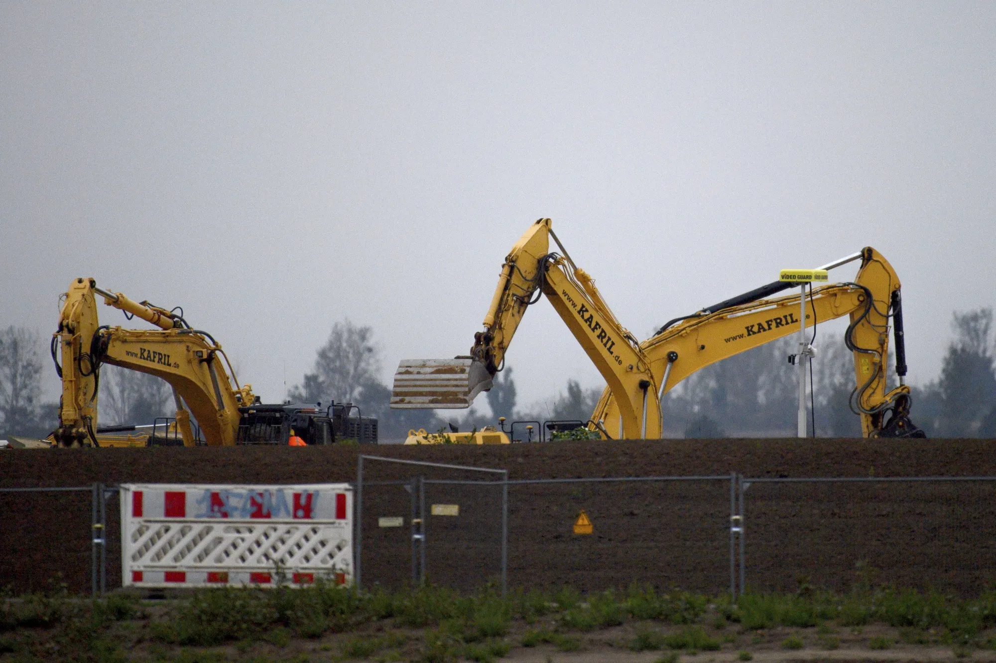 Excavators at the Intel site in Magdeburg, Germany.