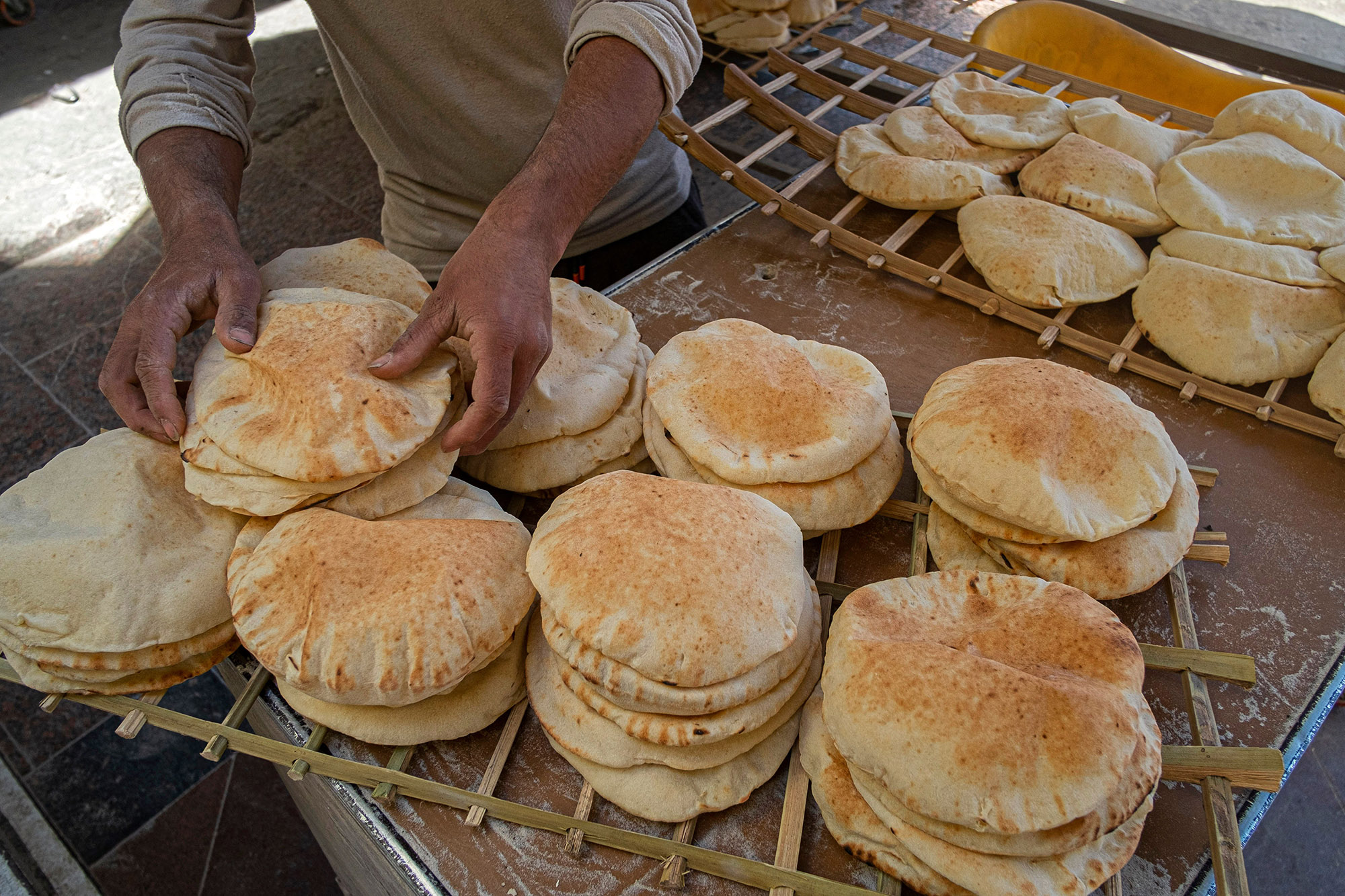 A bakery at a market in Cairo.