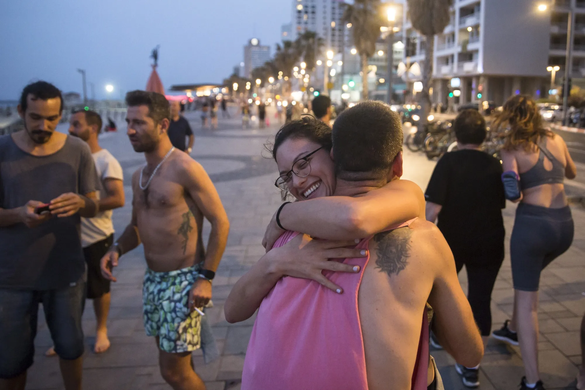 Israelis revel on&nbsp;the beach in Tel Aviv following the lifting of Covid restrictions in April.