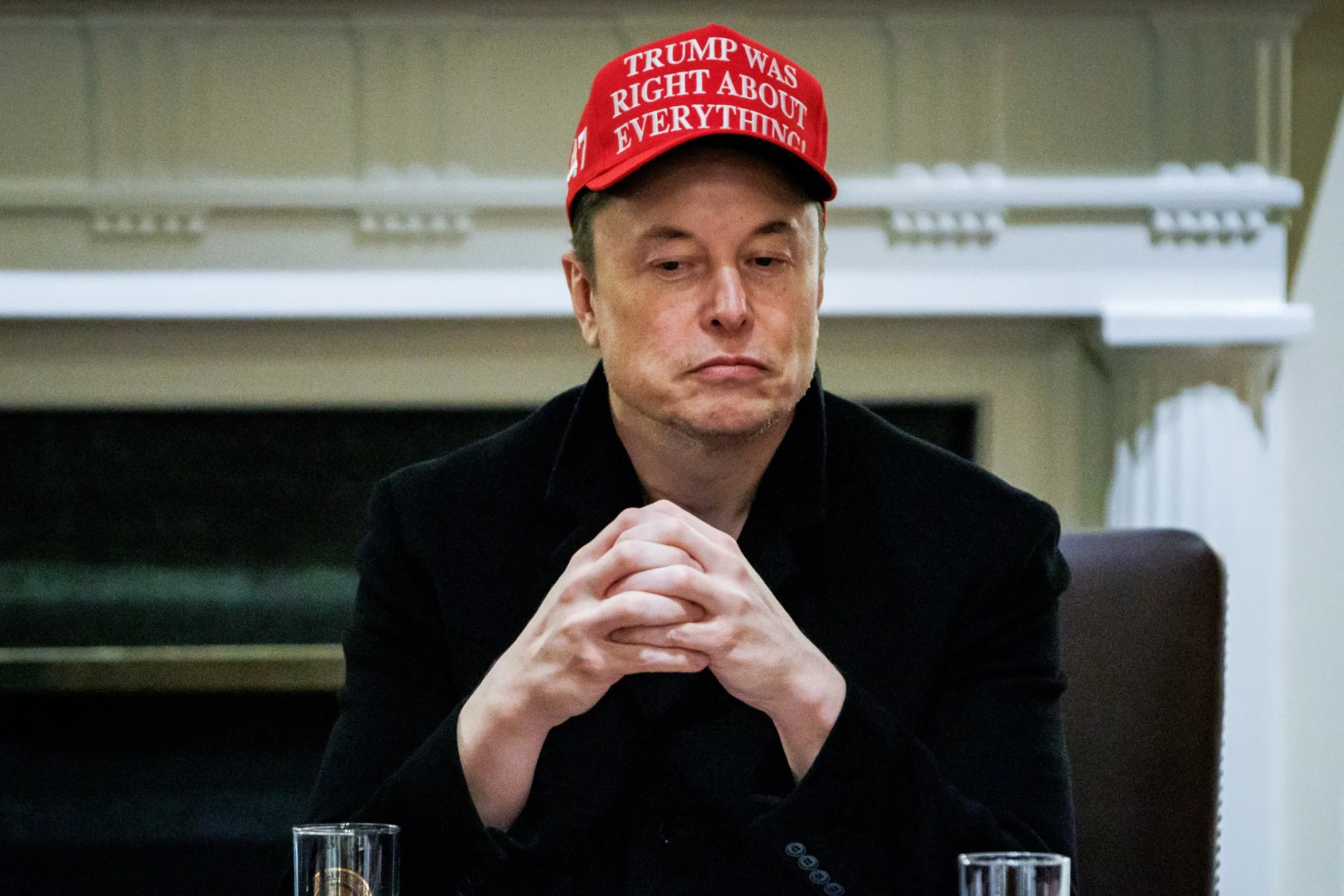 Elon Musk during a cabinet meeting at the White House in Washington.