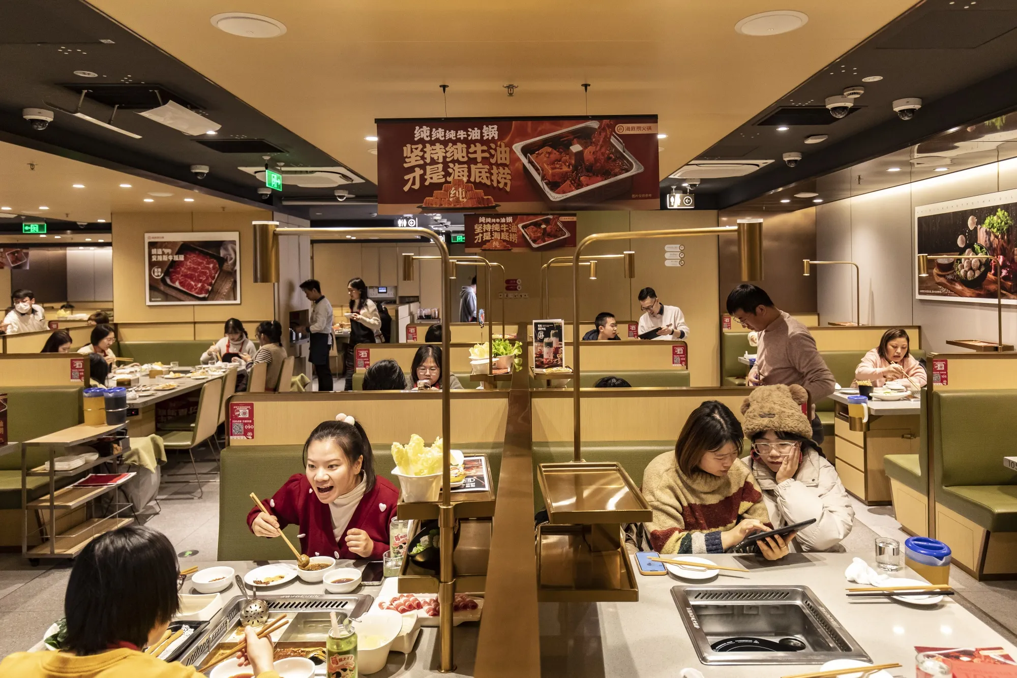 A Haidilao hotpot restaurant in Shanghai.