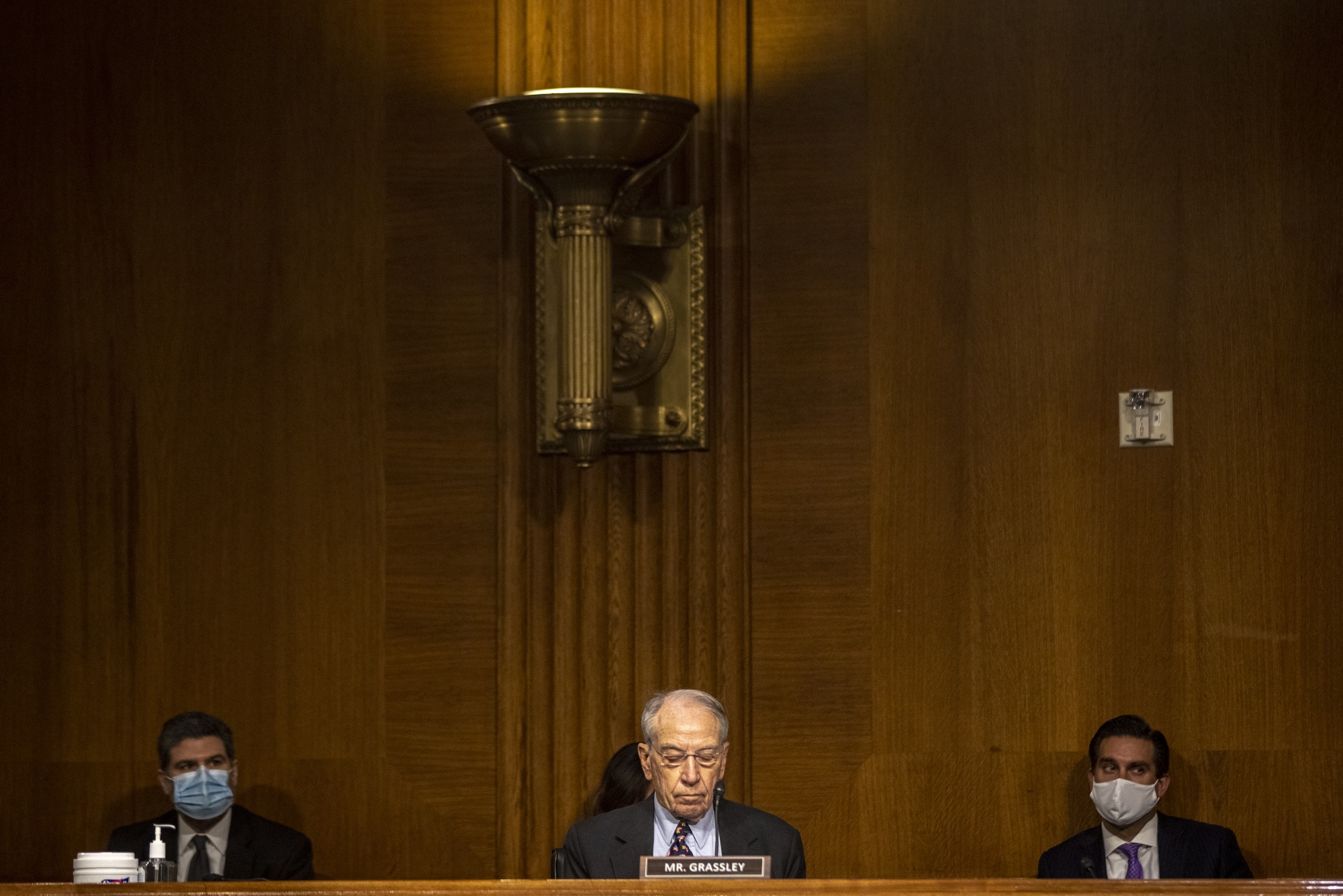 Chuck Grassley, center, during a Senate Judiciary Committee hearing on Nov. 10.