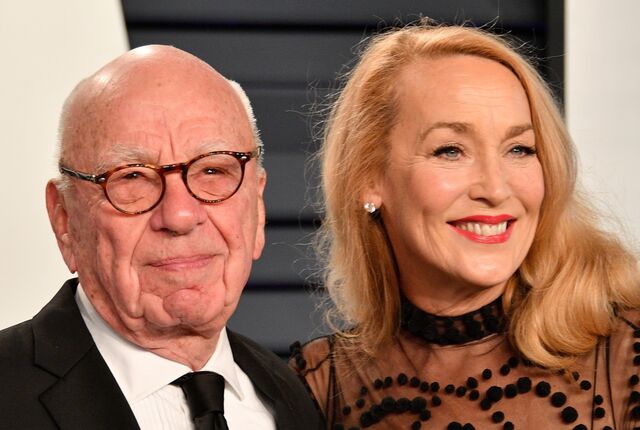 Rupert Murdoch with his wife, Jerry Hall.