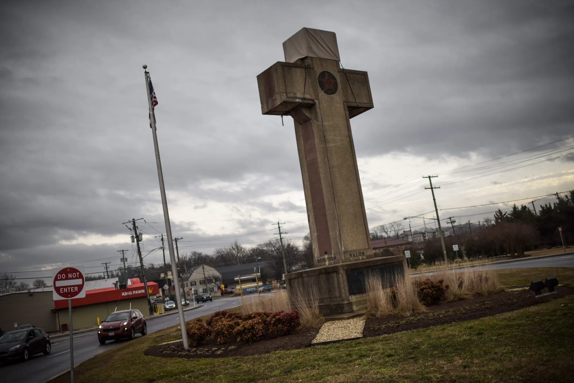The World War I memorial cross in Bladensburg, Maryland.