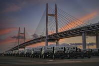 Vehicles at Yokohama Port Ahead of Trade Figures