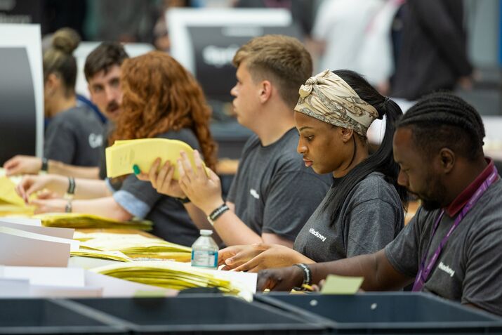 Votes Are Counted In The UK Local Elections