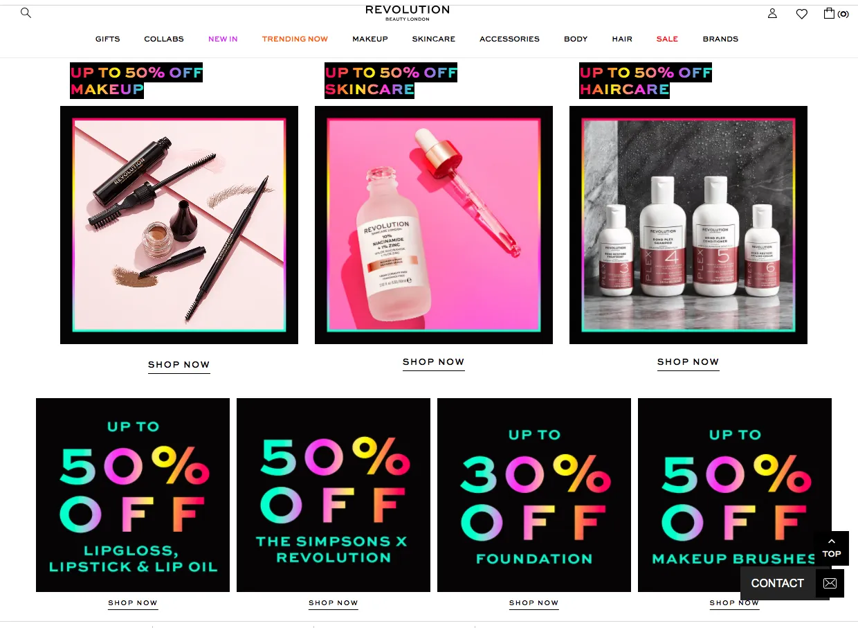 The&nbsp;Revolution Beauty Group website.