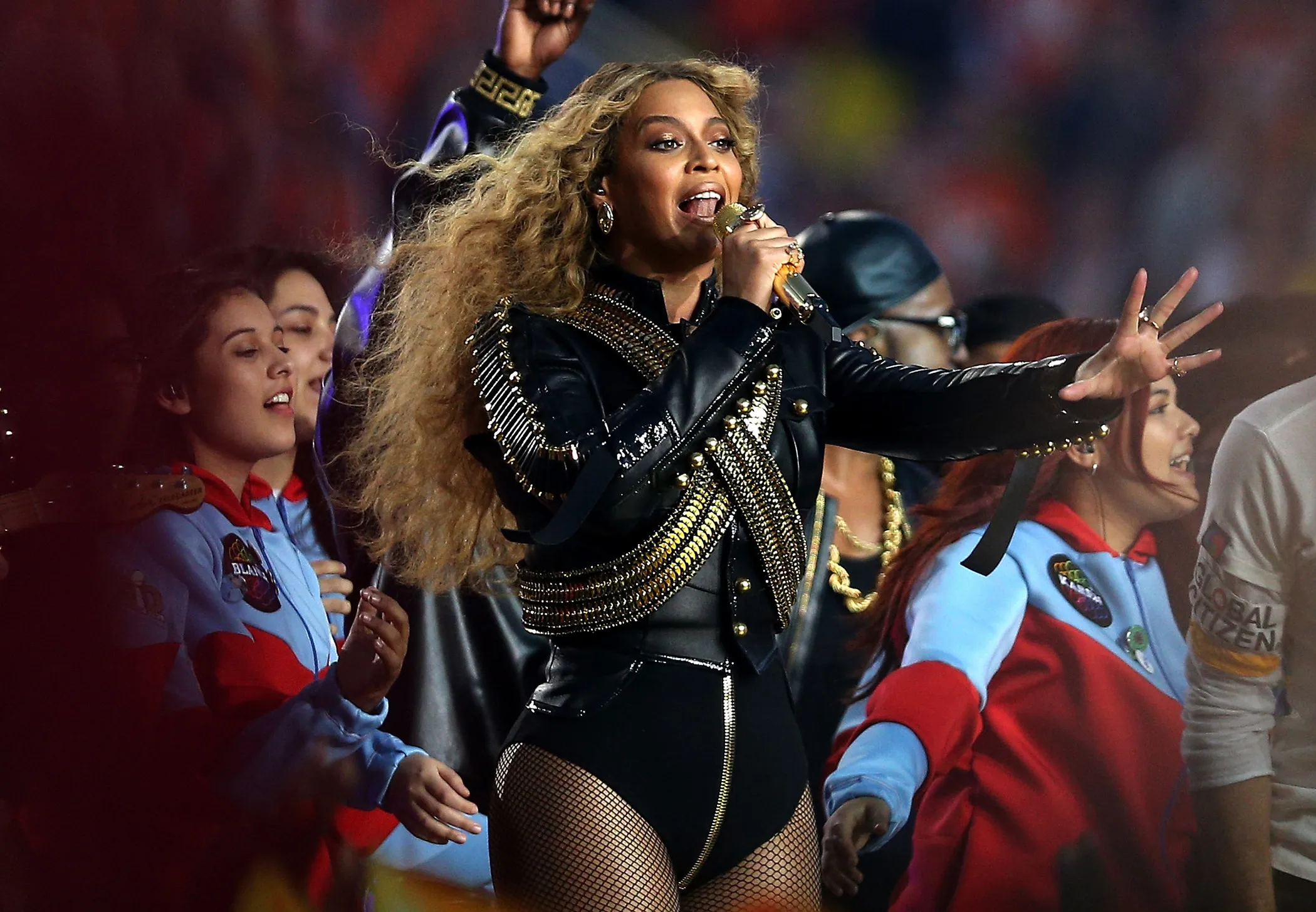 Beyonce performs during the Super Bowl 50 Halftime Show in Santa Clara, California, on Feb. 7.
