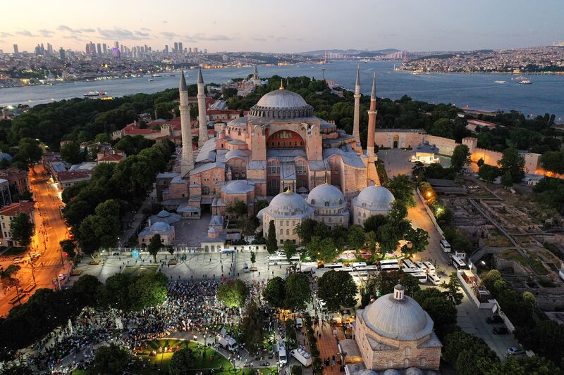 Evening prayer performed at Ayasofya Square