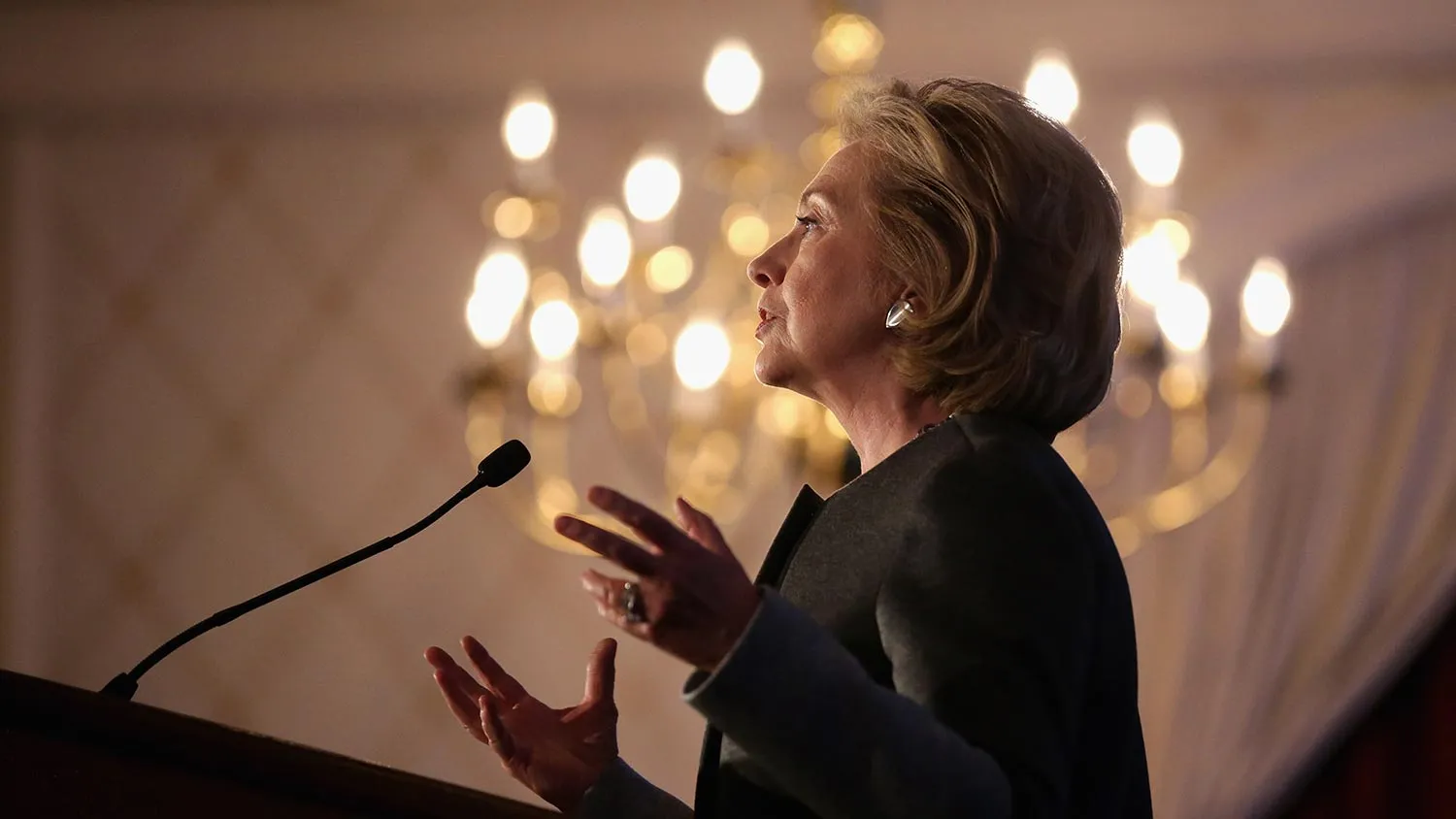 Former U.S. Secretary of State Hillary Clinton delivers remarks during the Legal Services Corporation's 40th anniversary conference at the Omni Shoreham Hotel Septemeber 15, 2014 in Washington, DC. In 1978, Clinton served as the first female chair of the Legal Services Corporation, which was established by the Congress in 1974 'to provide equal access to justice and to ensure the delivery of high-quality civil legal assistance to low-income Americans.'
