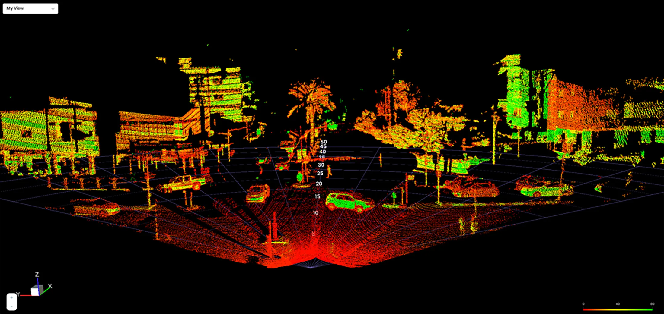 An image of Tel Aviv captured by Innoviz lidar.