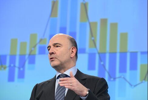 Pierre Moscovici speaks in Brussels.