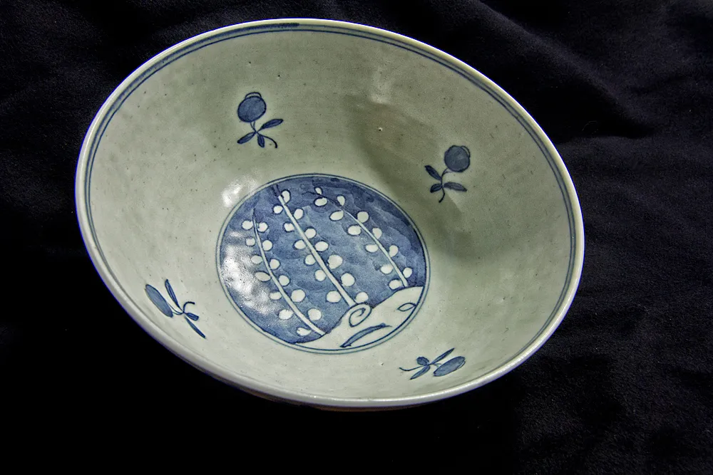 大航海時代 沈没船引き揚げ 青花染付 竹林文 大盤 15世紀 超大型 500年