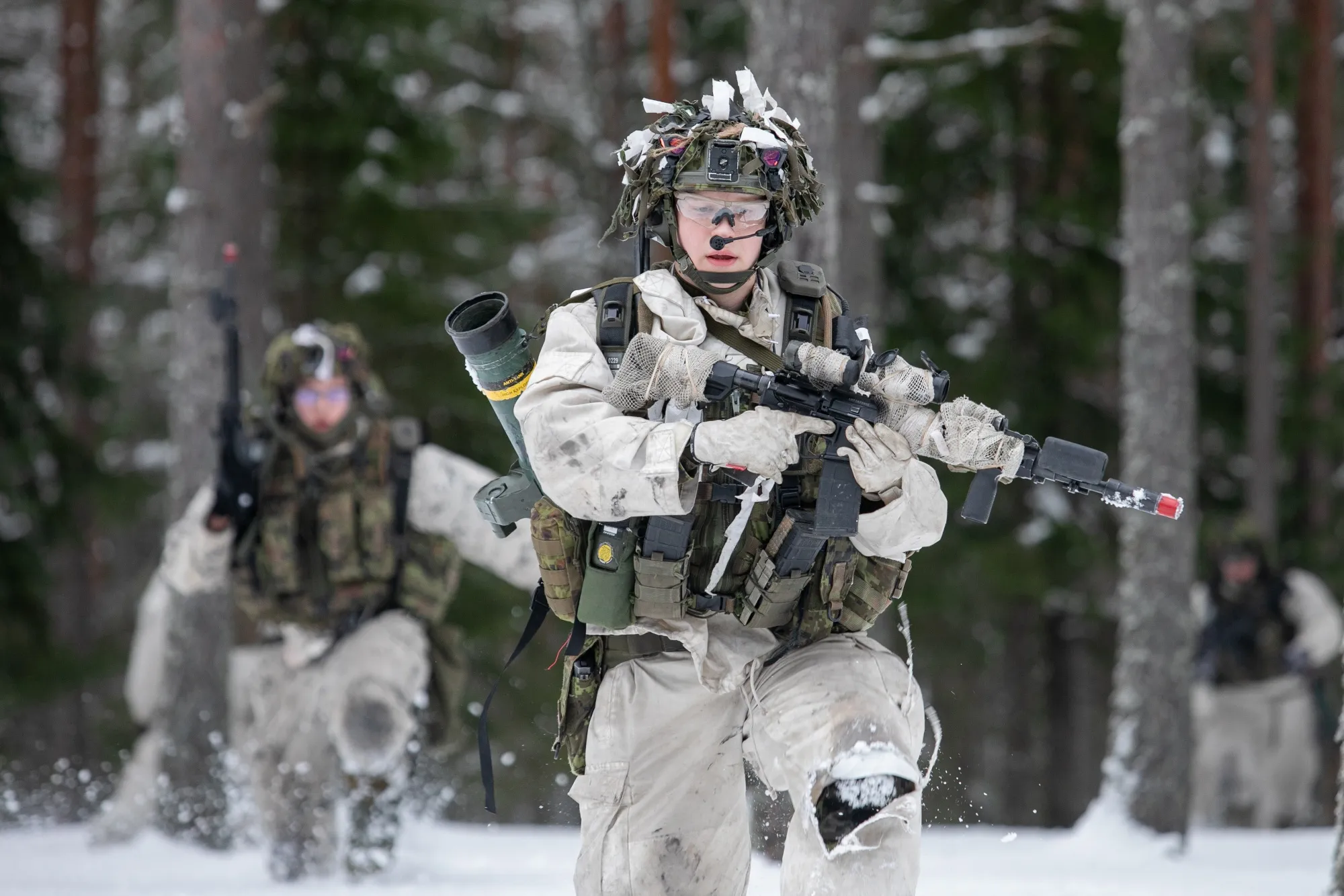 Estonian army soldiers in Lasna, Estonia.