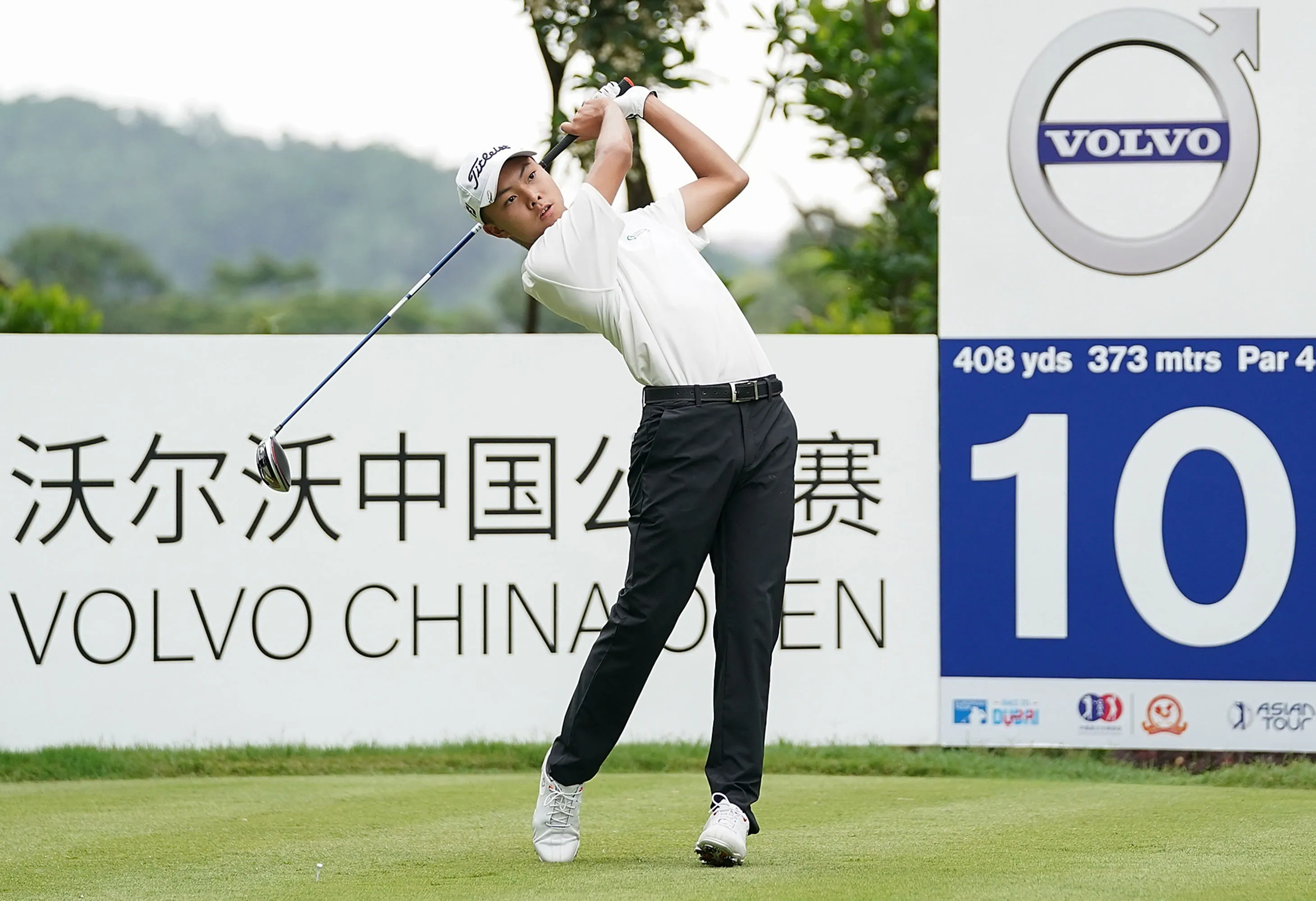 Kuang Yang of China plays on&nbsp;day three of the 2019 Volvo China Open at Genzon Golf Club on May 4.&nbsp;