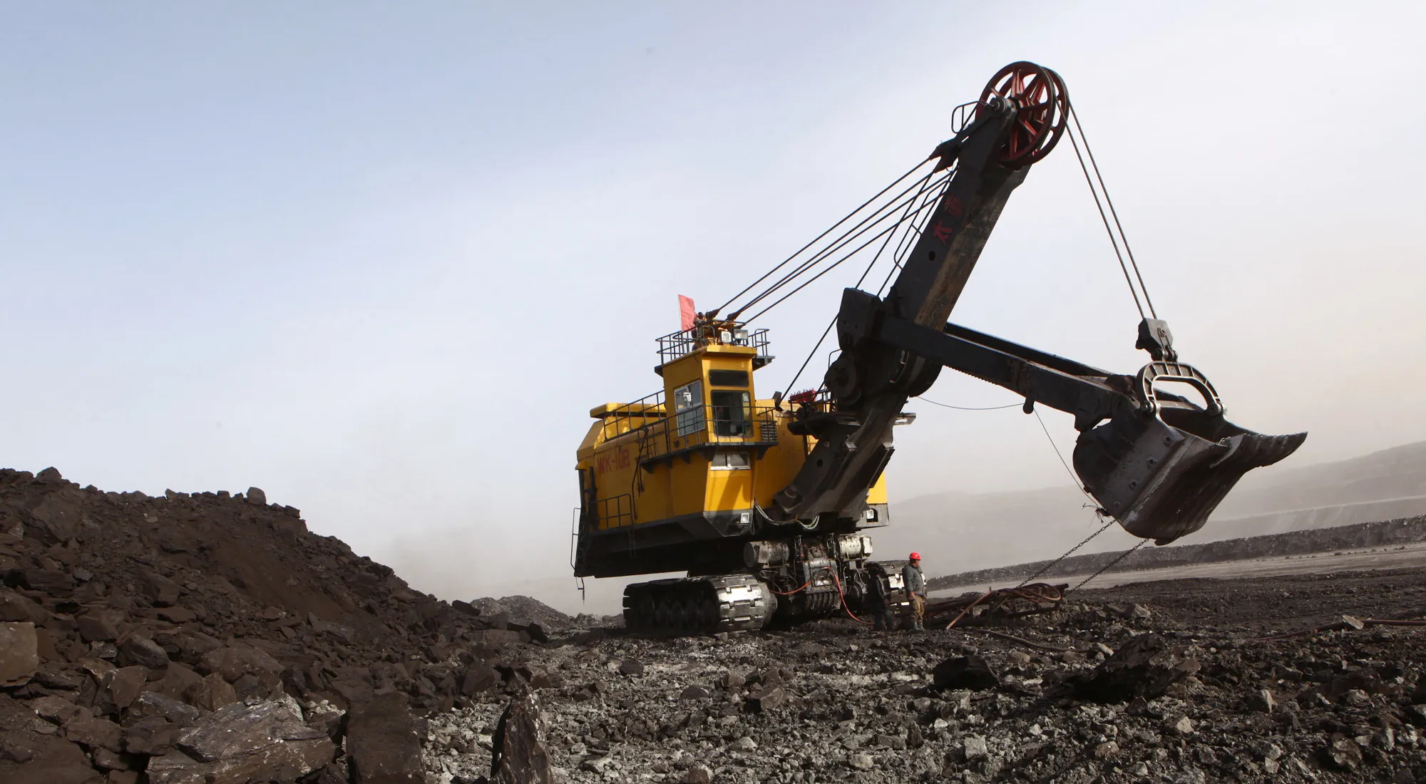 Digging a hole for coal.
