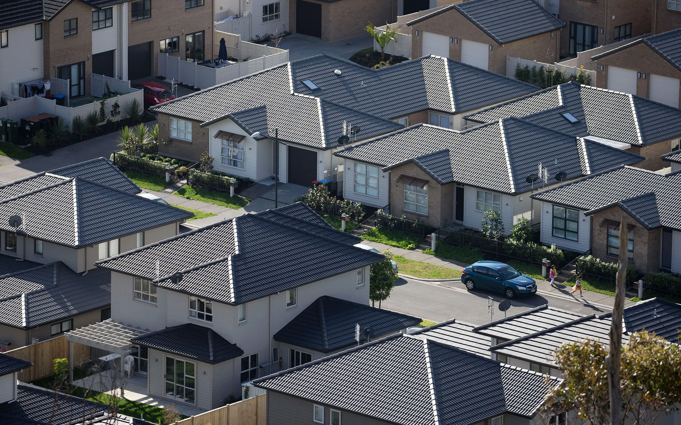 Houses stand in the suburb of Mount Wellington in Auckland, New Zealand.
