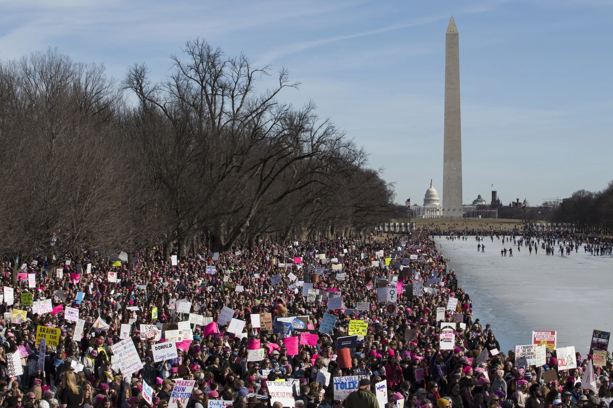 People gather Saturday for the Women's March in Washington.
