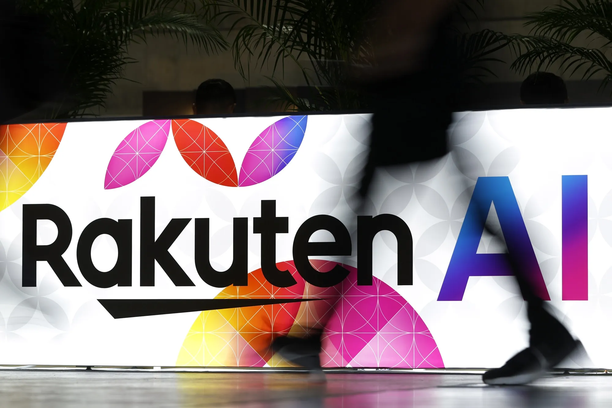 Signage at the Rakuten AI Optimism event in Yokohama.