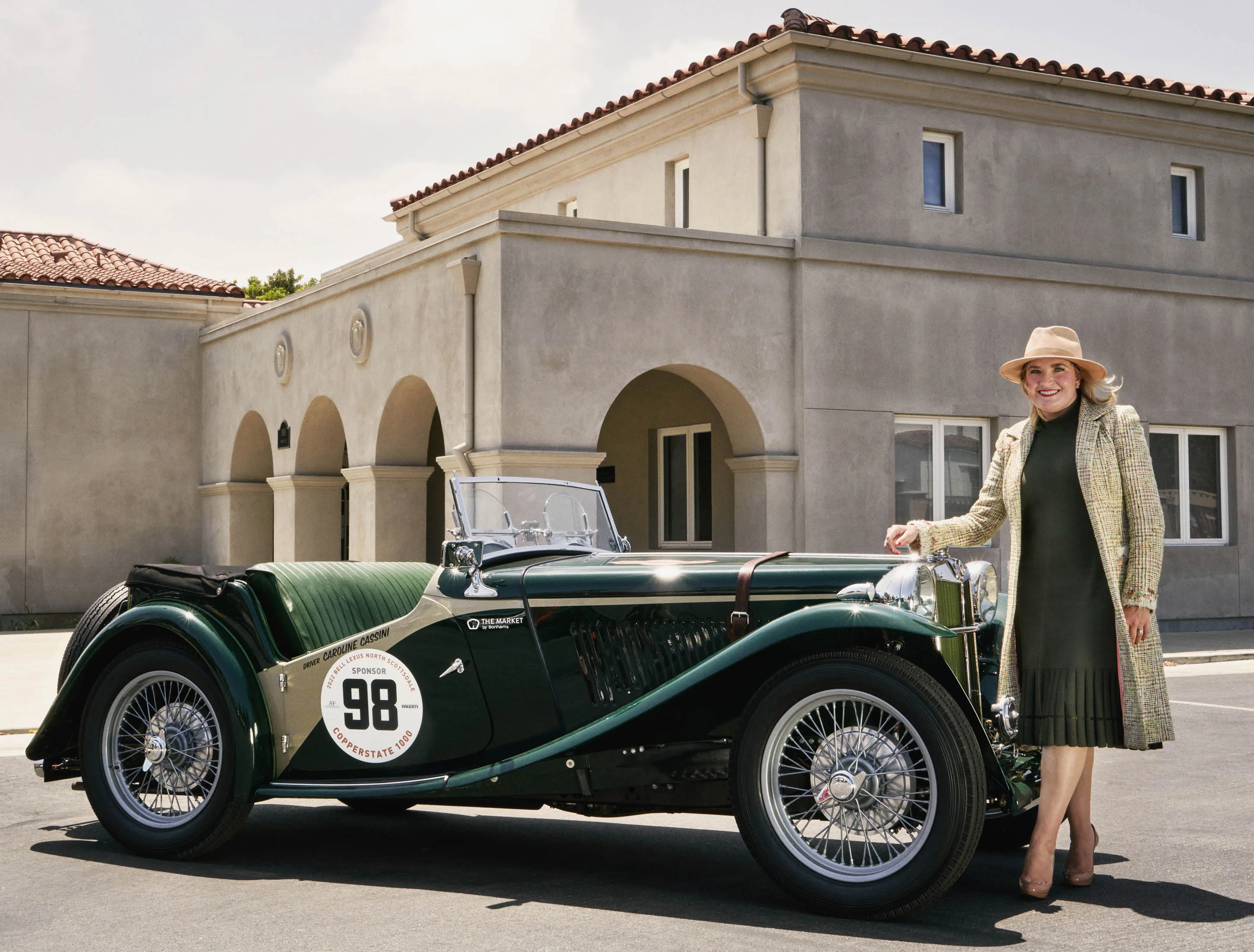 Caroline Cassini with her 1948 MG TC near her home in Marina del Rey, Calif.