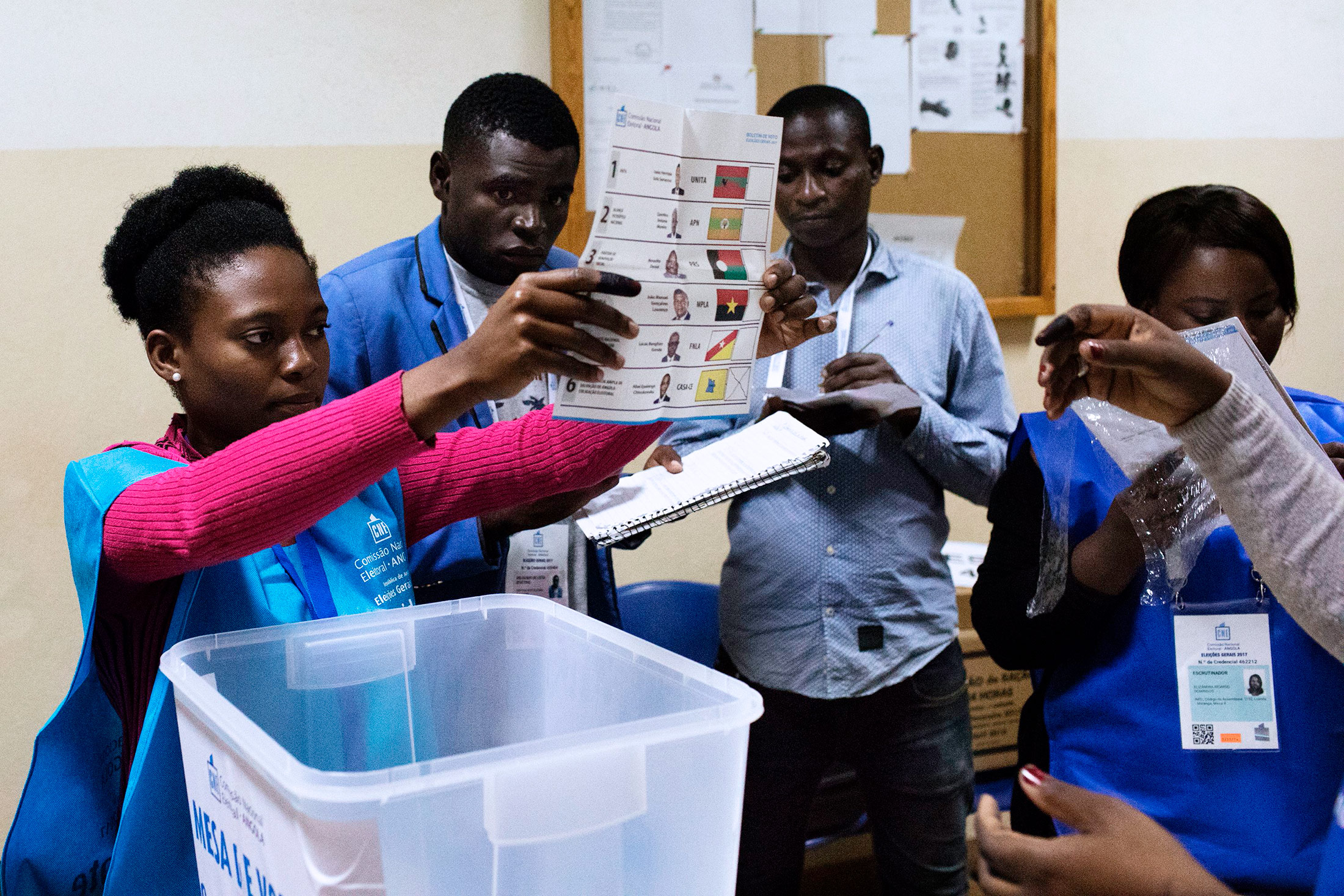 Votes are counted in Luanda, on Aug. 23.
