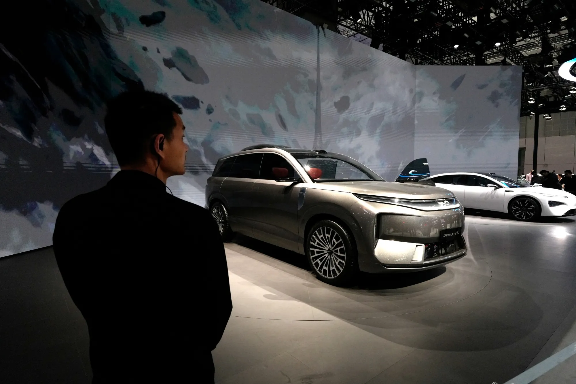 A BYD Co. Dynasty-D electric SUV during the Shanghai Auto Show.