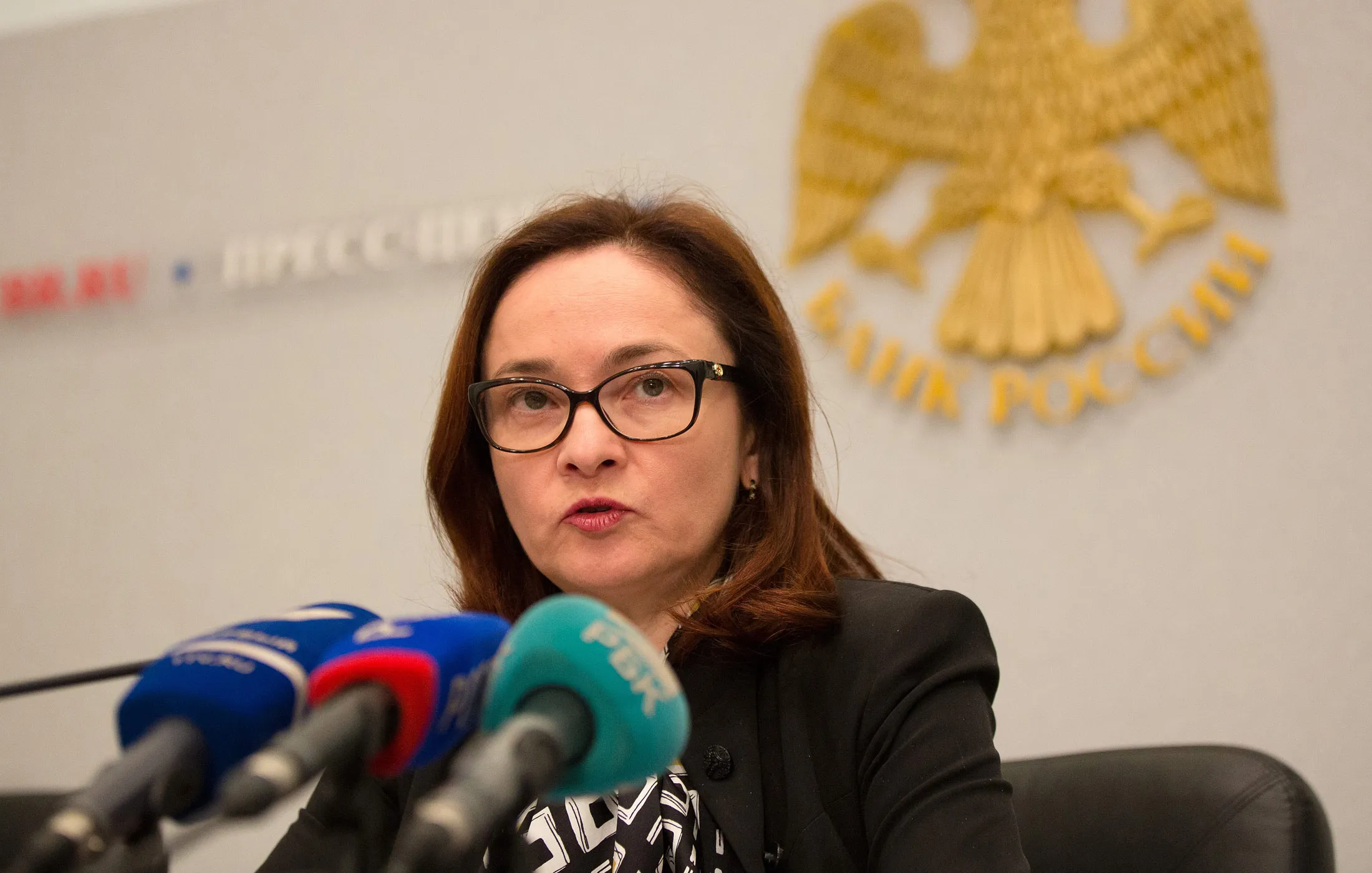 Central bankers in Moscow led by Governor Elvira Nabiullina, pictured here in September 2014, last week started to reverse a December emergency increase, signaling they are focused on tempering an economic slump that threatens to destabilize the financial industry.

