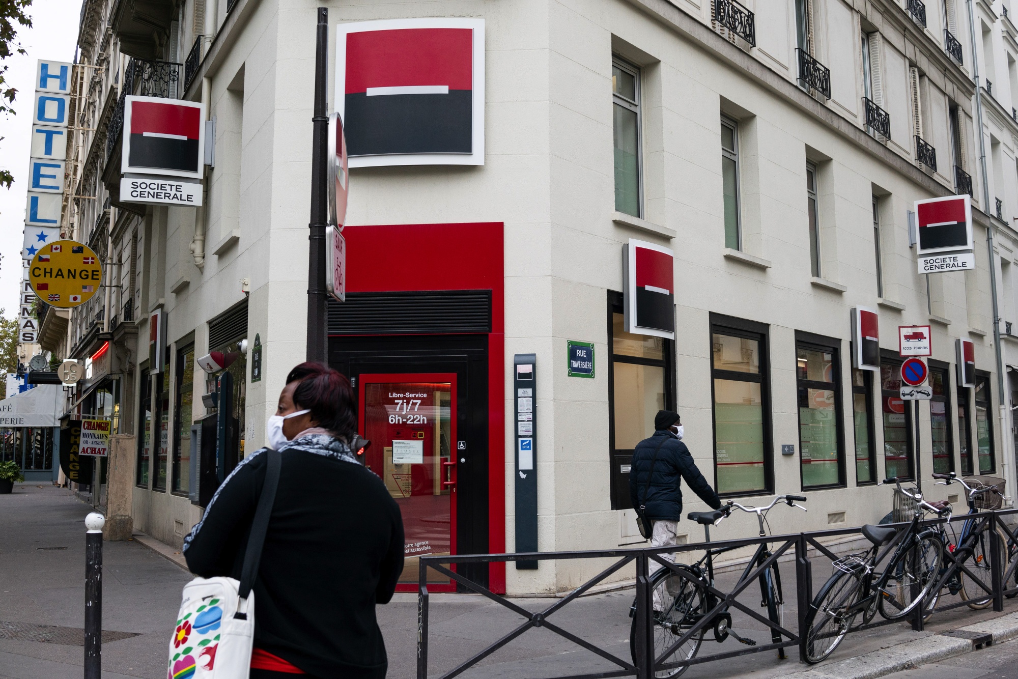 A Societe Generale bank branch in Paris.