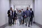Nancy Pelosi is accompanied by staff and security in April 2022 in Washington, DC.&nbsp;
