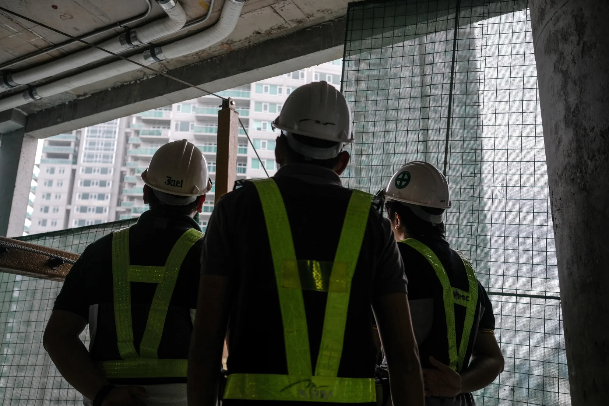 Safety officers at an Ayala Land Inc. site in Manila.