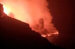 Steam rises as lava from the Cumbre Vieja volcano enters the Atlantic, in La Palma, Spain, on Sept. 29.