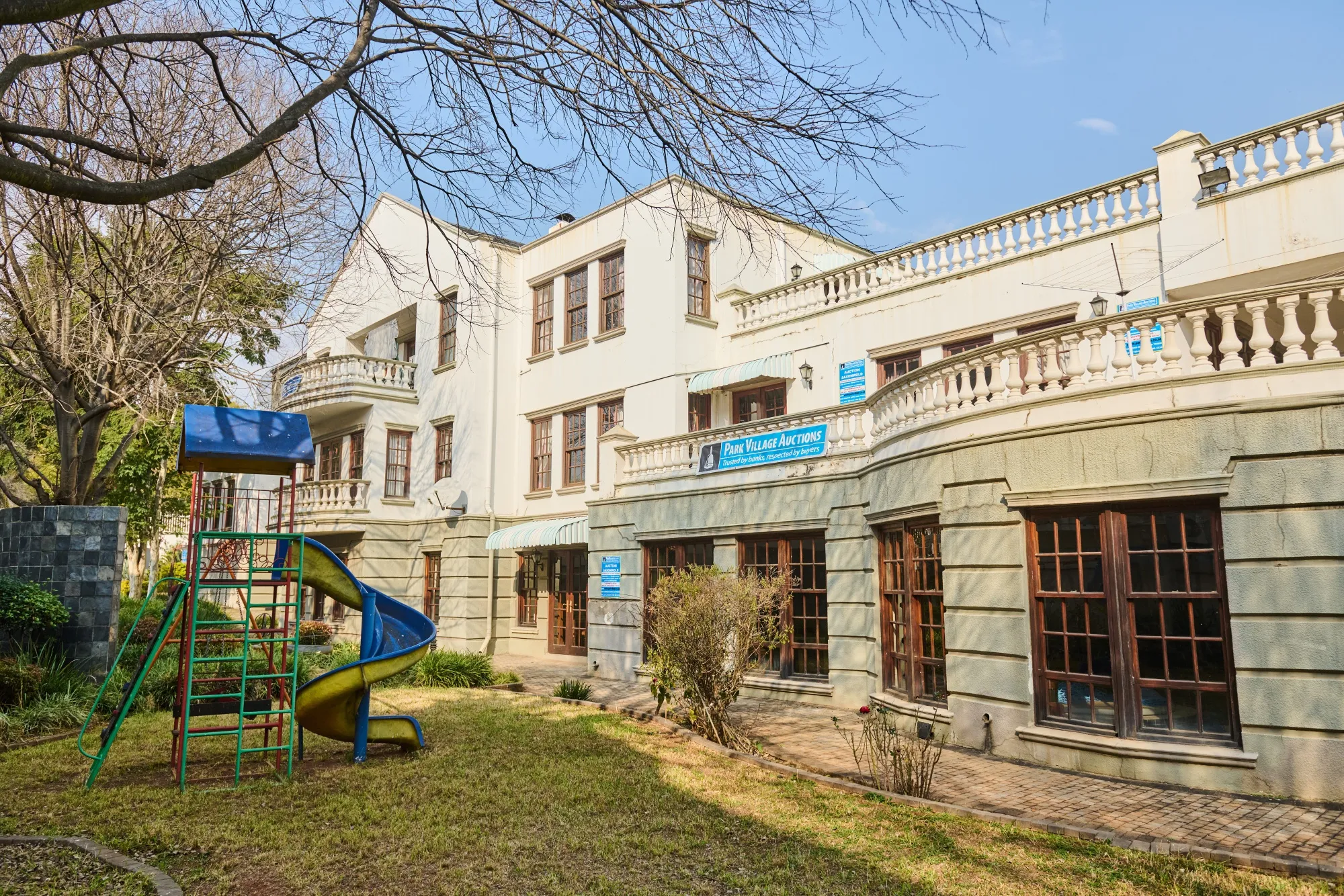 A playground in the grounds of the abandoned Gupta brothers' residential compound ahead of auction in Johannesburg on July 19.