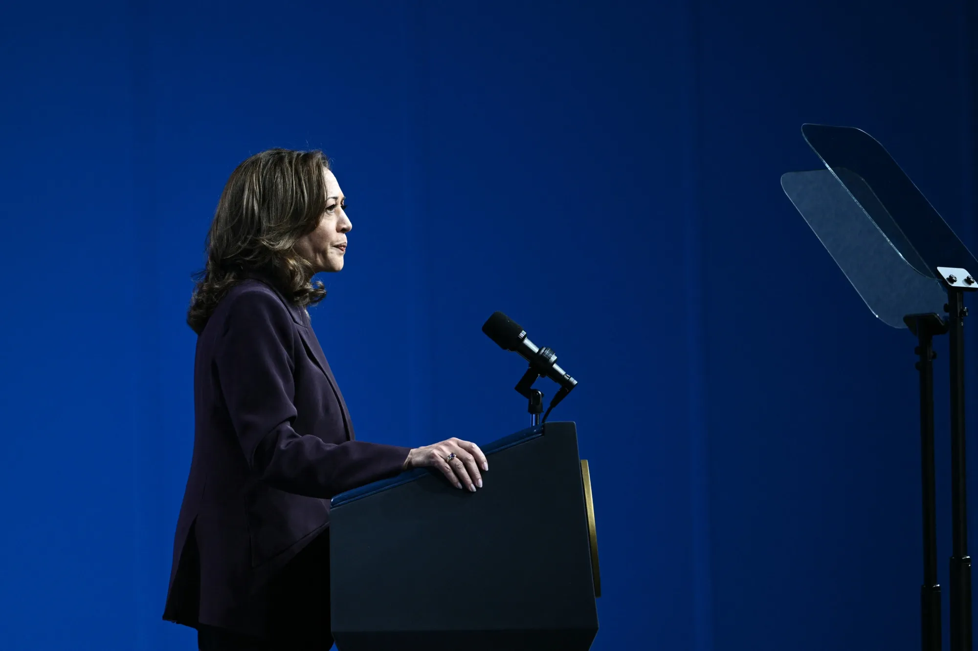 “I am ready to debate Donald Trump,” Kamala Harris&nbsp;told reporters Thursday.