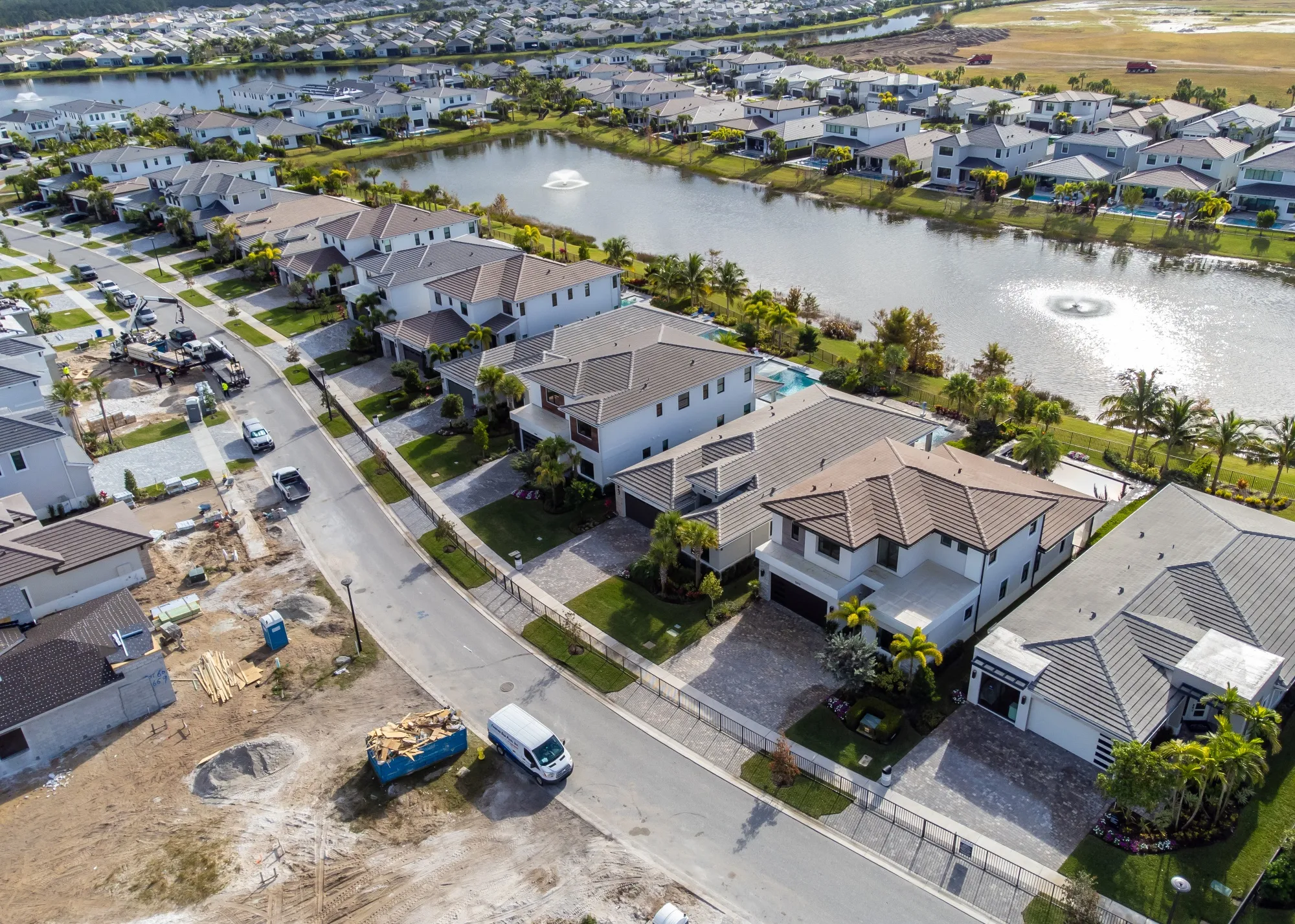 Homes under construction in Palm Beach Gardens, Florida on Jan 8.